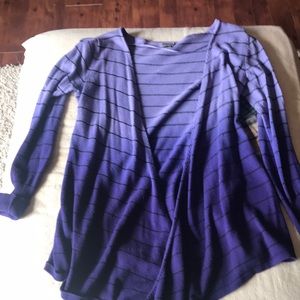 Purple ombré with thin black stripe cardigan